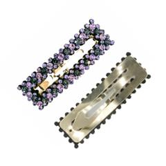 Amethyst & Lilac Rhinestone Clip <br> Pair